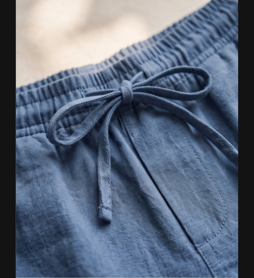 Herren Sommer-Set XL – Kurzarmhemd & Shorts aus Baumwolle, Blau