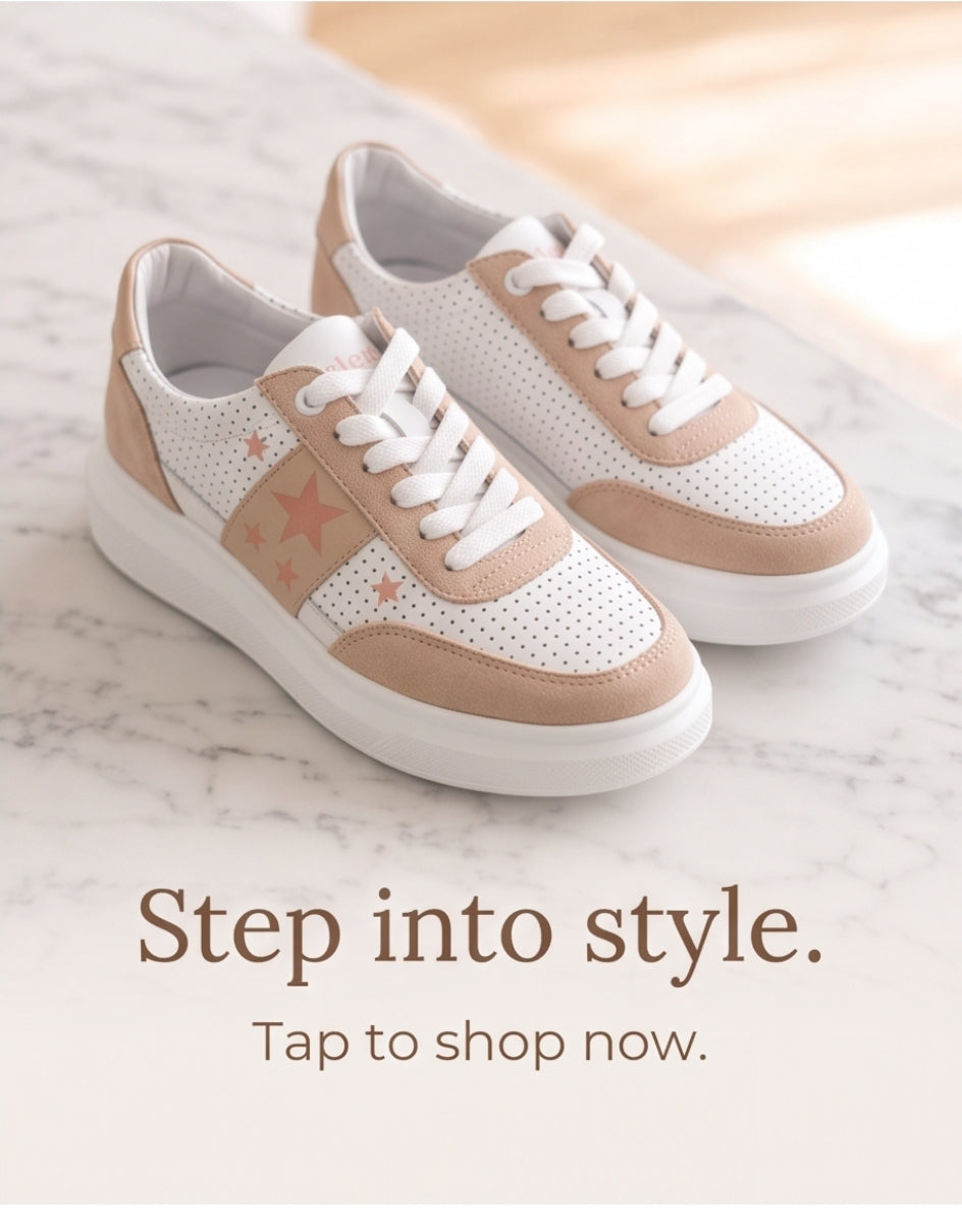 Felmini Sneaker Damen 37 Beige Weiß Echtleder Casual Schuhe