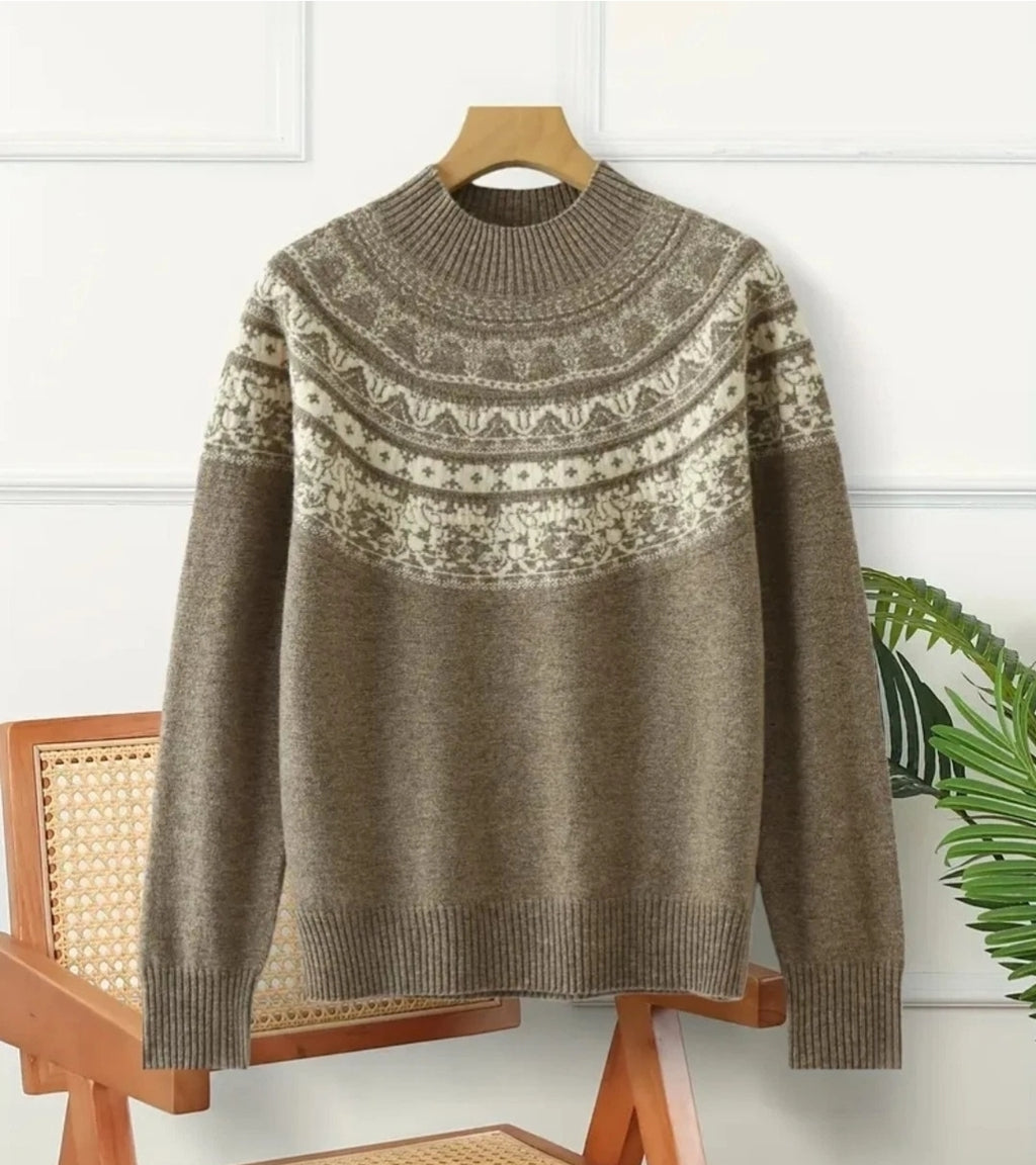 „Damen Norweger Pullover warm Winter Strickpullover weich.