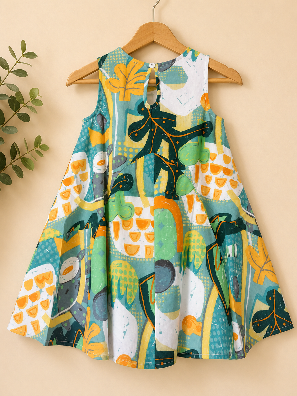 Mädchen Sommerkleid aus Baumwolle Größe 110 – Buntes Muster