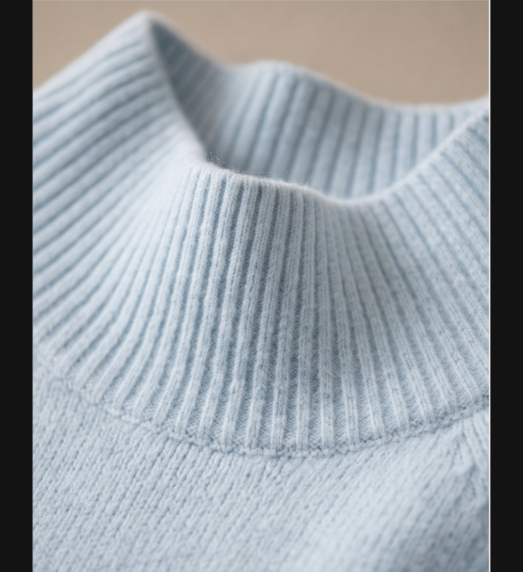 Damen Pullover Hellblau Weich Strick Sweater Langarm Winter Herbst Neu