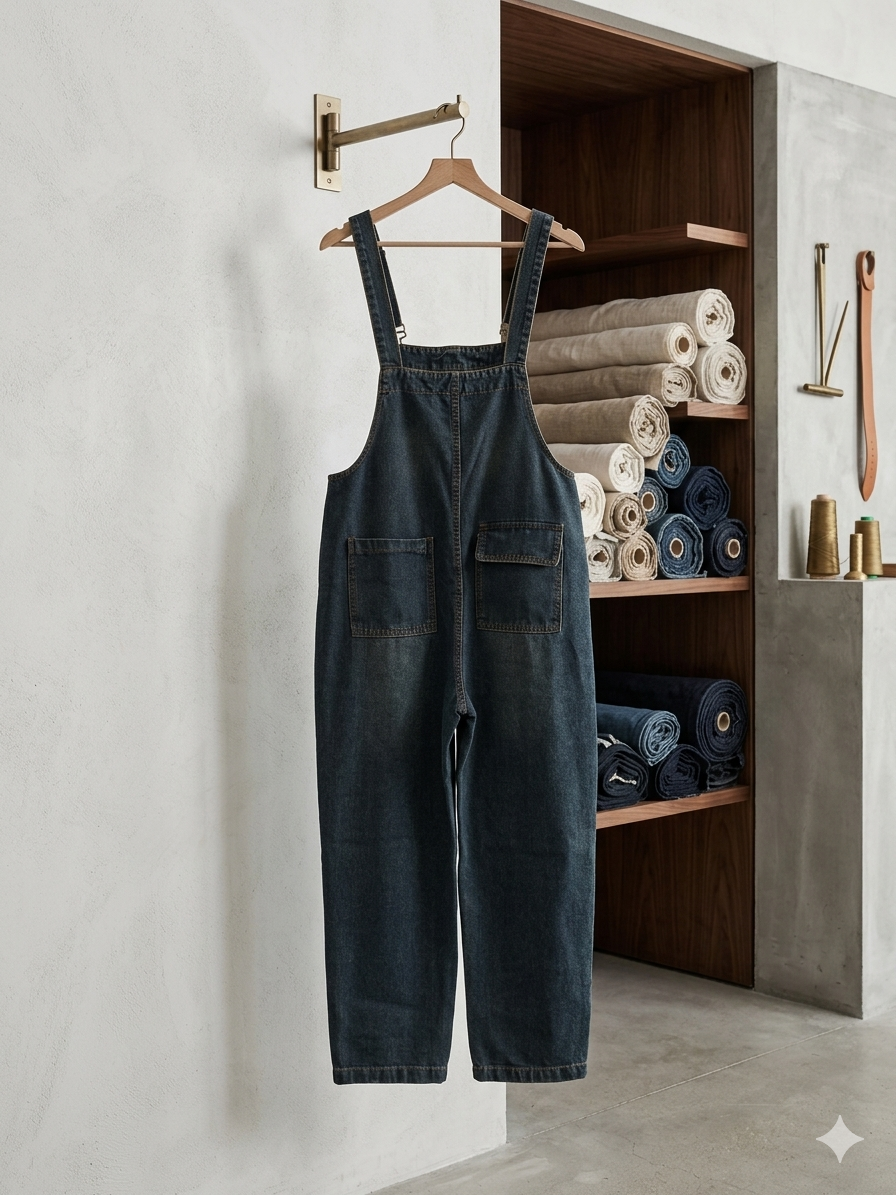 Trendige Damen Latzhose Denim Locker Freizeitlook, Sommer!