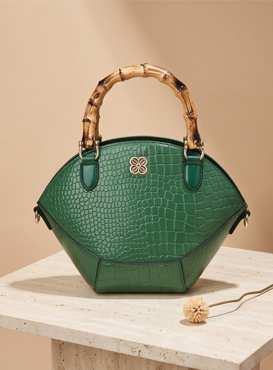 👜 Premium Vintage Bambus-Handtasche für Damen
