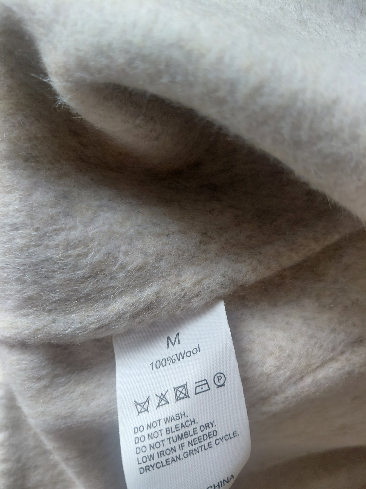 Eleganter Damen-Wollmantel mit Bindegürtel – Creme Beige | Größe S/M