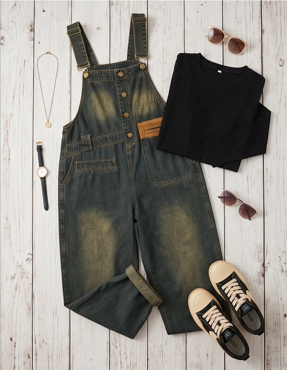 Damen Jeans-Latzhose – Lässig & bequem