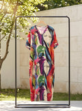 Damen Sommer Leinen-Maxikleid