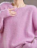 Rosa Damen Strickpullover Wolle Kaschmir weich