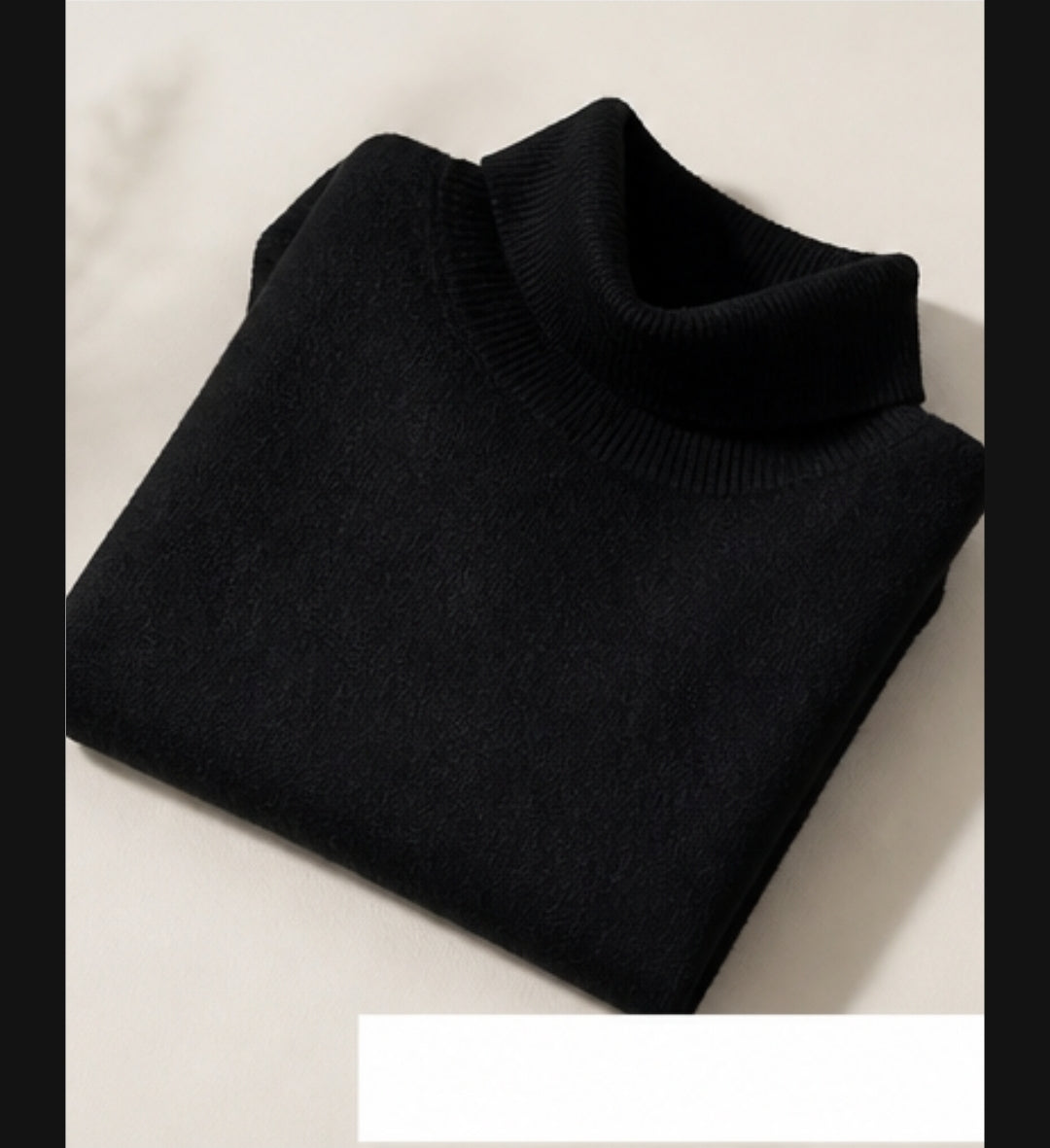 Damen Pullover Schwarz Rollkragen Strick Langarm Elegant Warm
