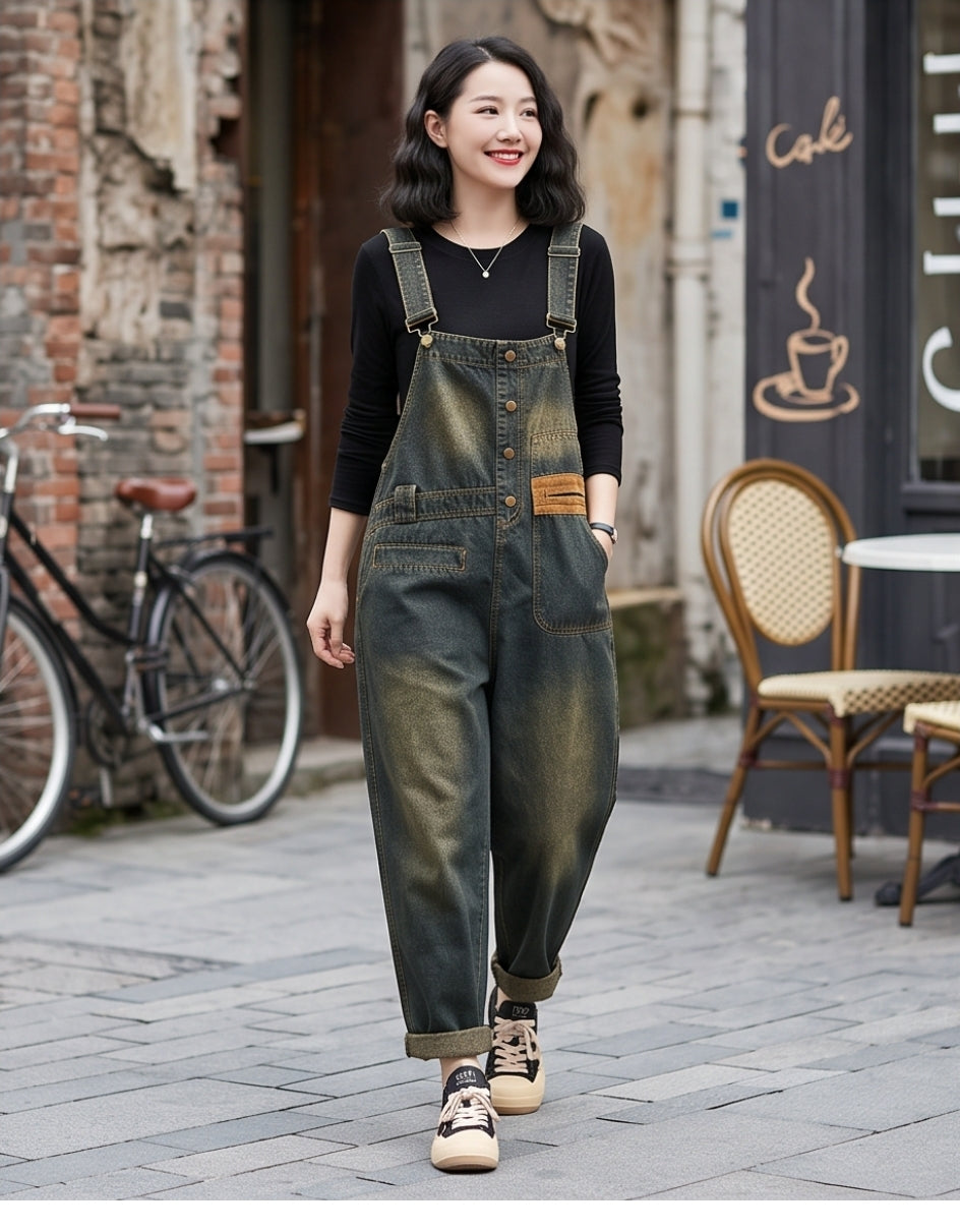 Damen Jeans-Latzhose – Lässig & bequem