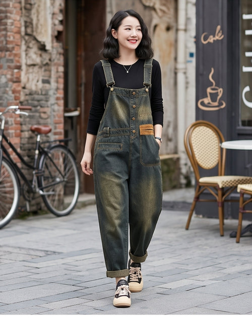 Damen Jeans-Latzhose – Lässig & bequem