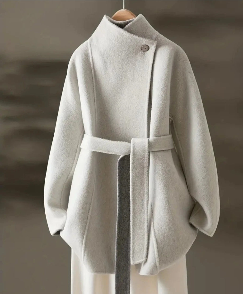 Double Faced Damenmantel aus hochwertiger Wollmischung, modernes Design, Sommer