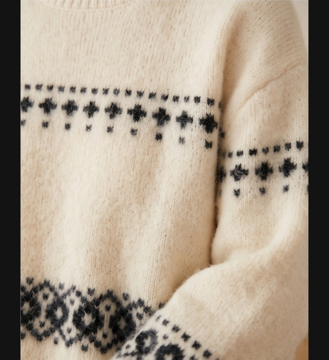 Damen Wollpullover , Strickpullover Norweger Muster Hoher Kragen