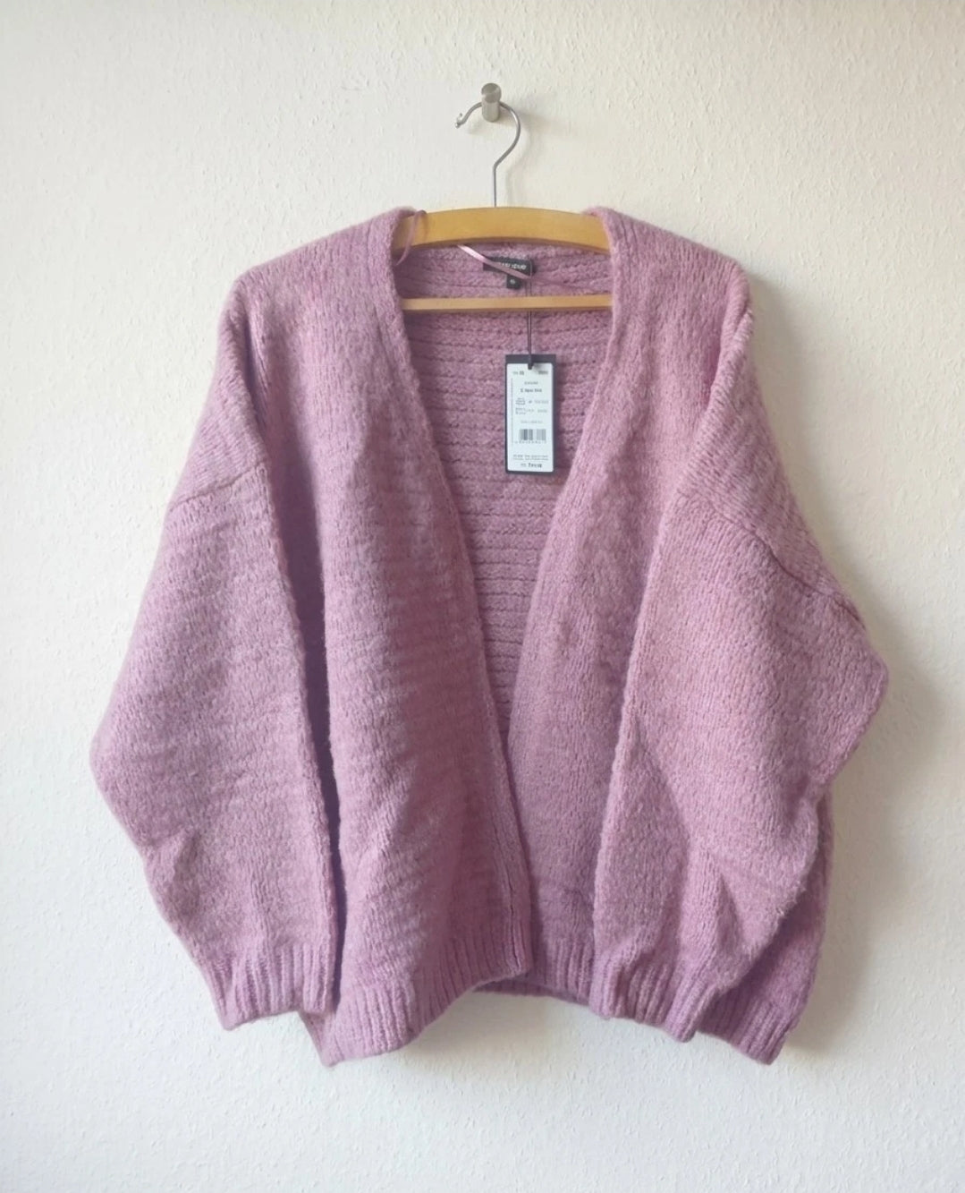 Damen Kuschel Cardigan Strickjacke Altrosa Oversize Größe 44/46 weich warm