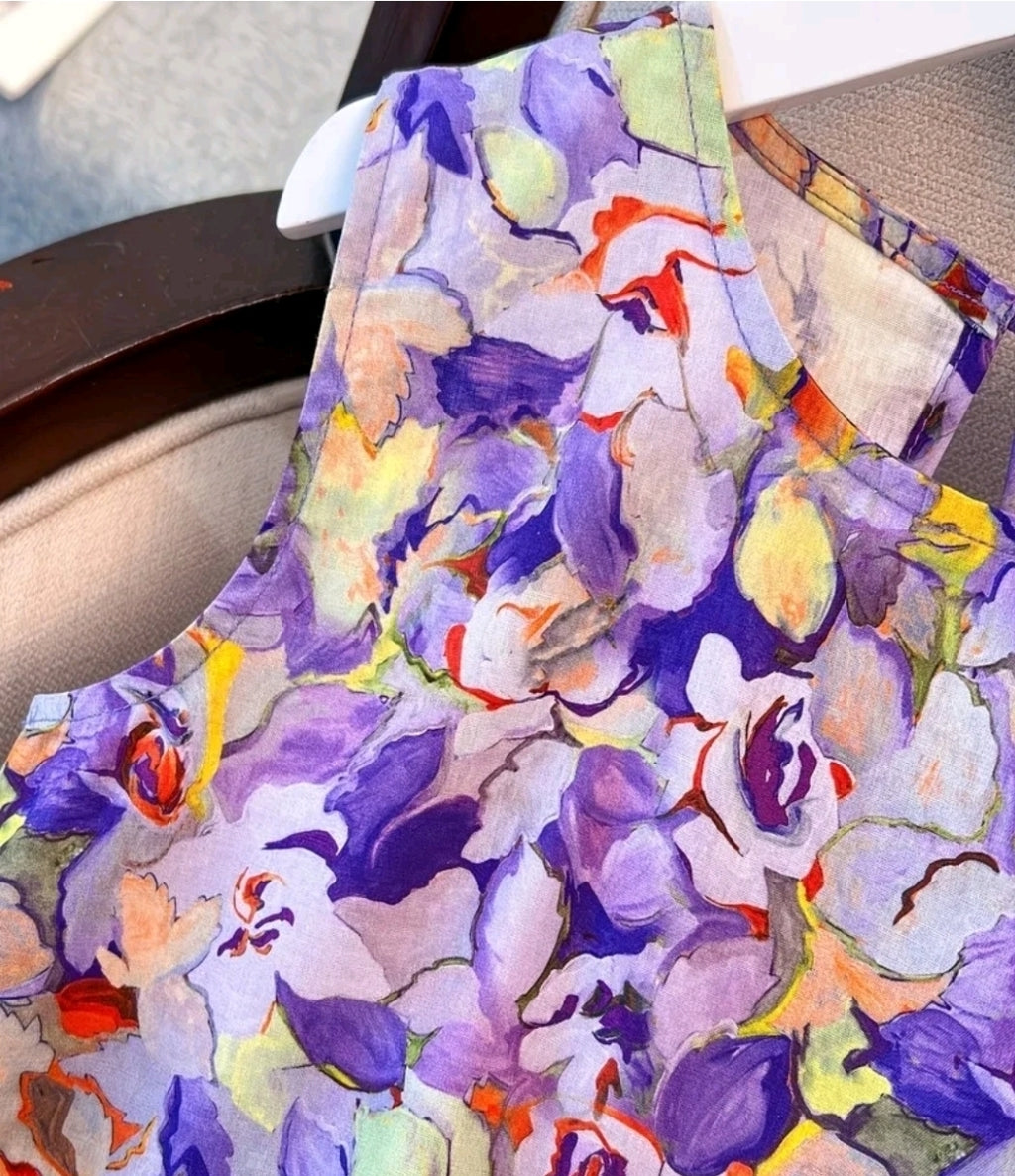 Modisches Mädchen Sommerkleid – Ärmellos, Atmungsaktiv, Blumendruck, Ausgestellt