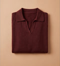Damen Wollpullover Bordeaux Rot, V-Ausschnitt Feinstrick Langarm