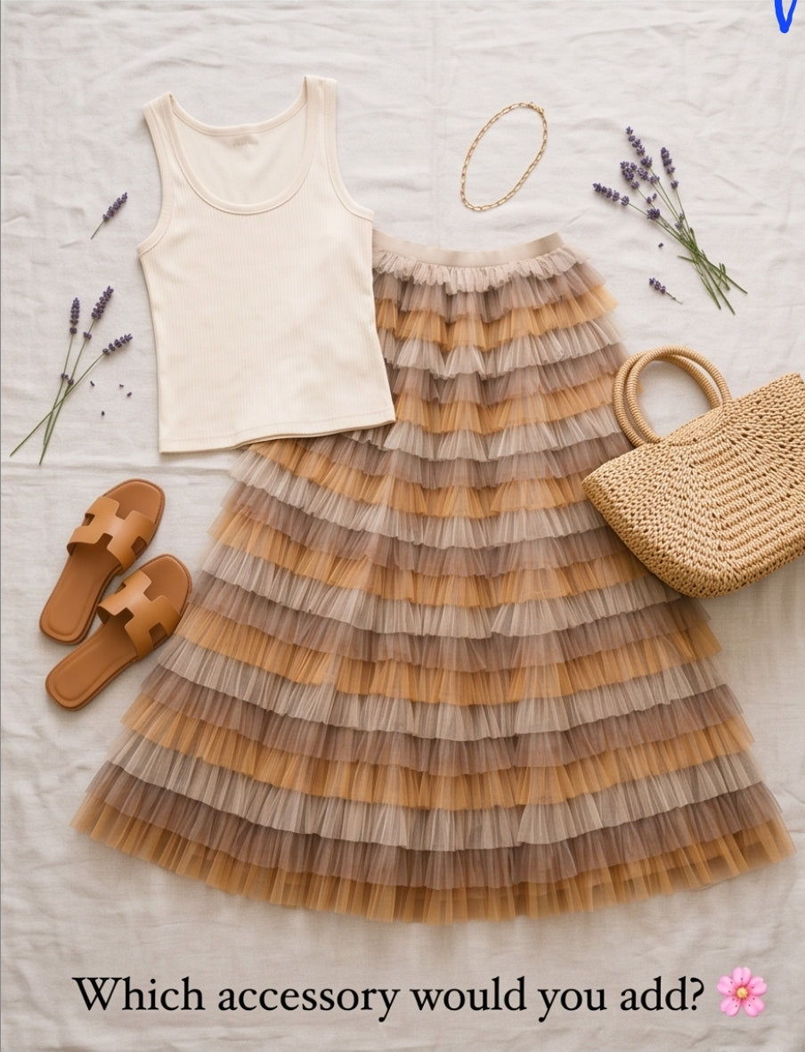 🌸 Eleganter Sommer-Tüllrock