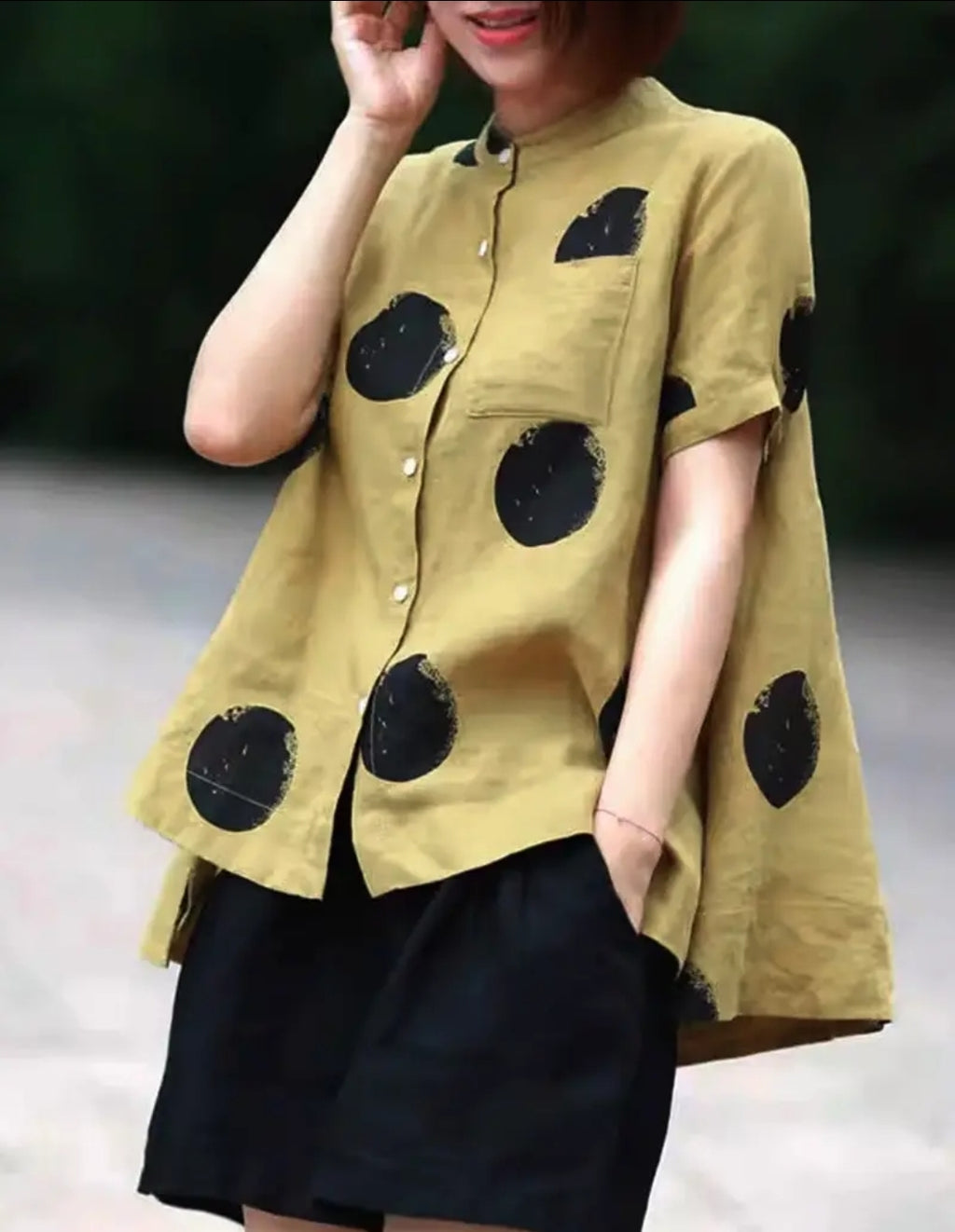 Vintage Bluse mit Polka-Dot-Muster für Damen