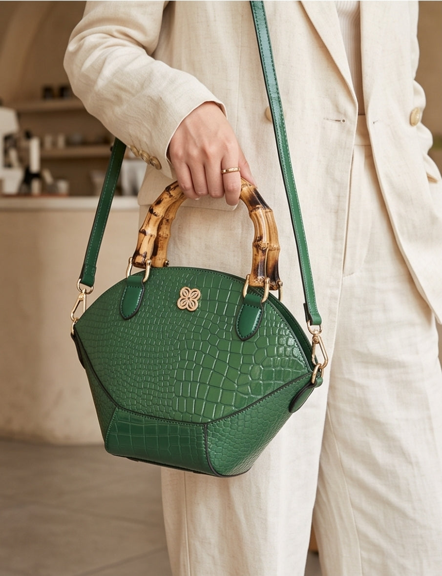 👜 Premium Vintage Bambus-Handtasche für Damen