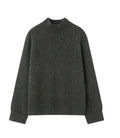 Damen Wollpullover Premium Winter Strickpullover Warm Weich Elegant Schwarz
