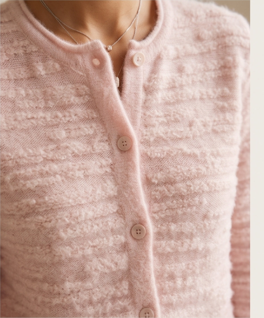 Damen flauschige Strickjacke