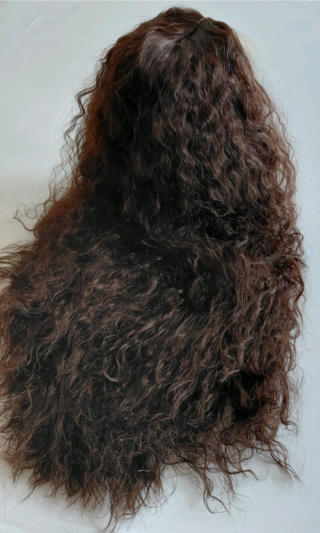 26" Dunkelbraune  Curly Lace Front Perücke 180% Dichte Hitzeresistent