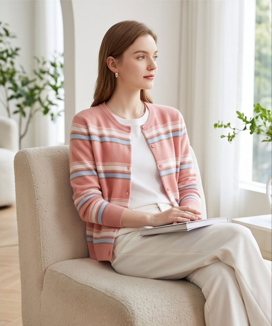 Strickjacke Cardigan Damen Wollpullover