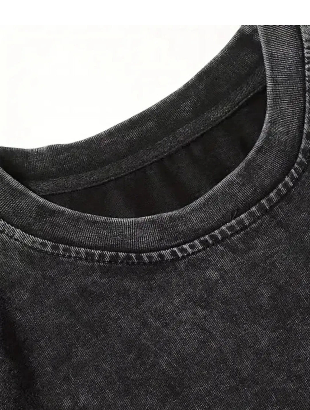 Schwarzes  T-Shirt Vintage Style Basketball Druck Unisex Streetwear .