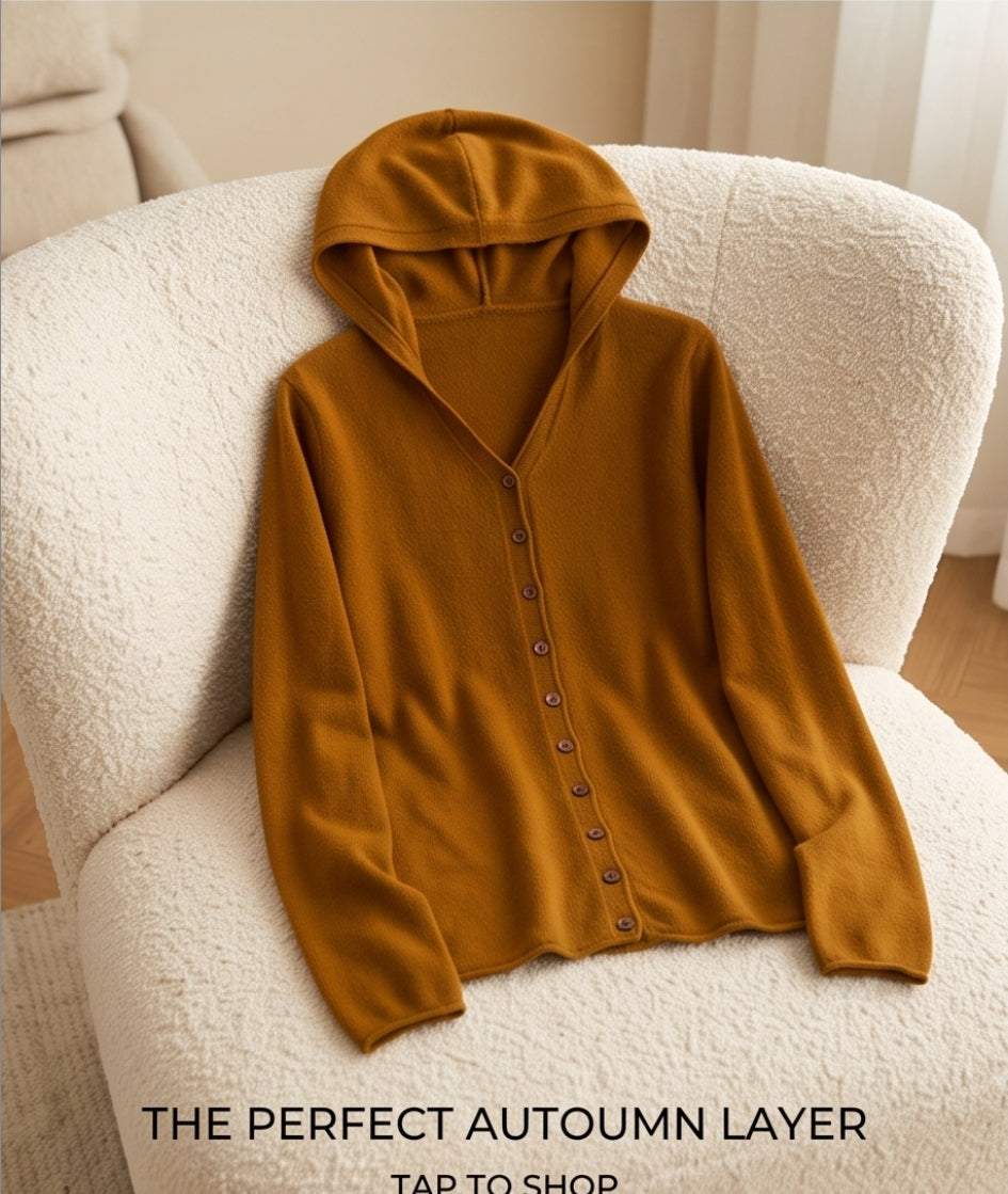 Leichte Wolljacke mit Kapuze