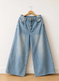 Damen Schlaghose Wide Leg Jeans Gr. 38 M Denim Blau Neu
