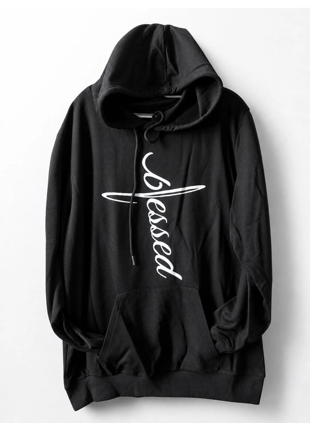 Herren Dünn Lässiges Sweatshirt – Reverse Buchstaben Print –Mit Kordelzugtaschen