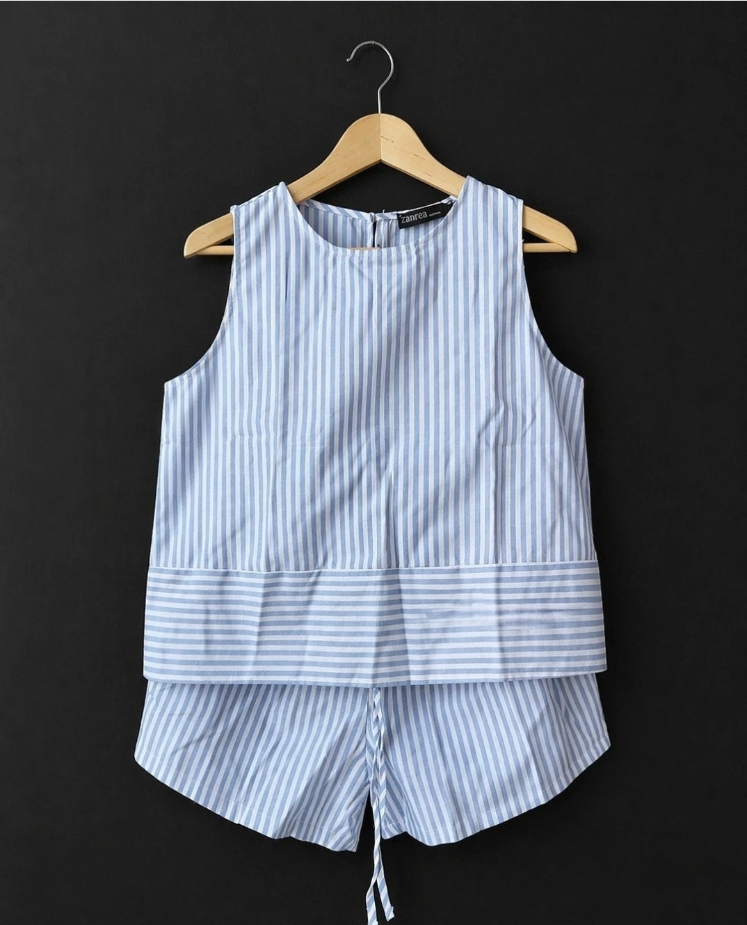 Damen Plus Size Sommer Set 2-Teilig Gestreift Ärmelloses Top & Shorts Lässig...
