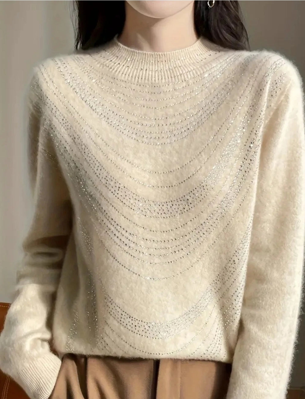 Eleganter Damen Strickpullover Weich Und Elegant Wollpullover
