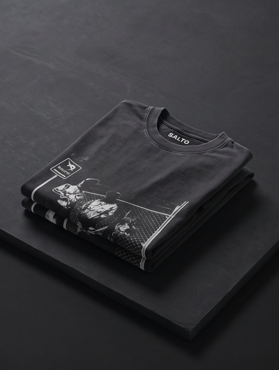 Schwarzes  T-Shirt Vintage Style Basketball Druck Unisex Streetwear .