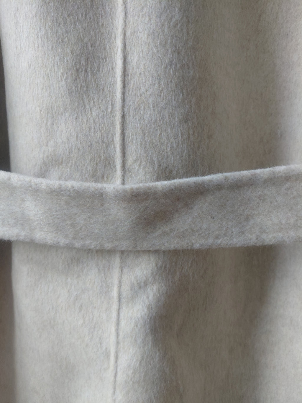 Eleganter Damen-Wollmantel mit Bindegürtel – Creme Beige | Größe S/M