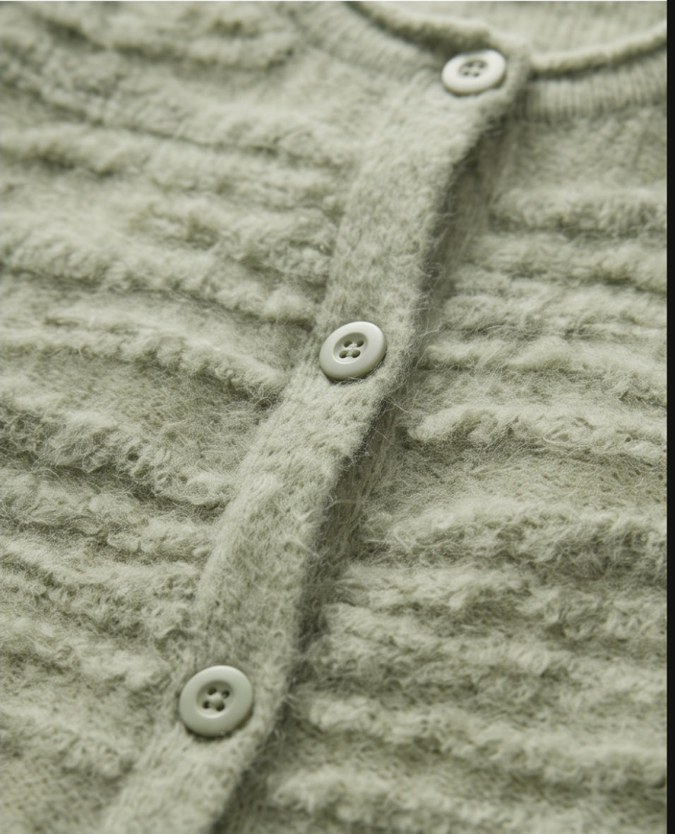 Damen flauschige Strickjacke