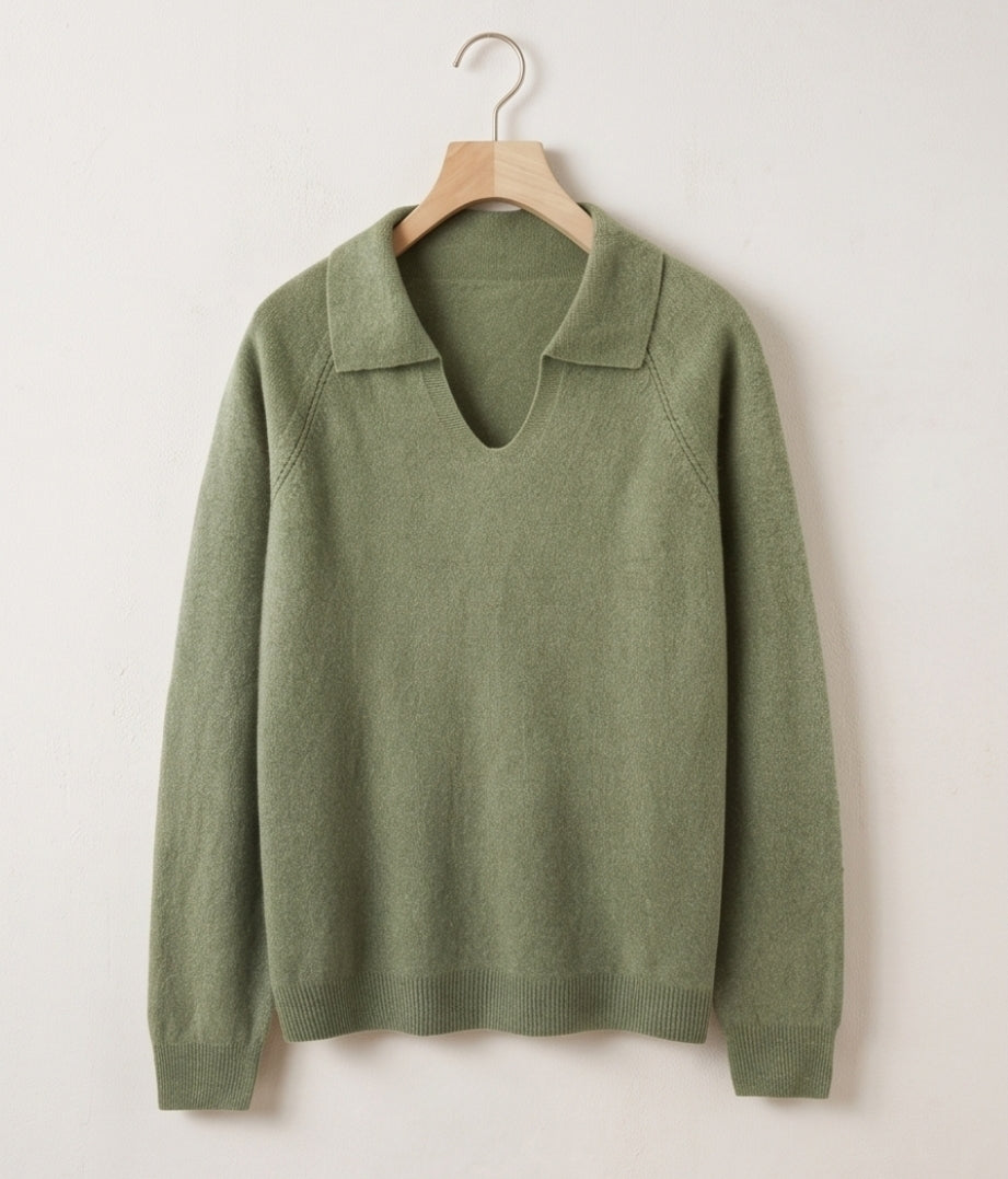 Wollpullover mit Reverskragen – Langarm