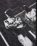 Schwarzes  T-Shirt Vintage Style Basketball Druck Unisex Streetwear .