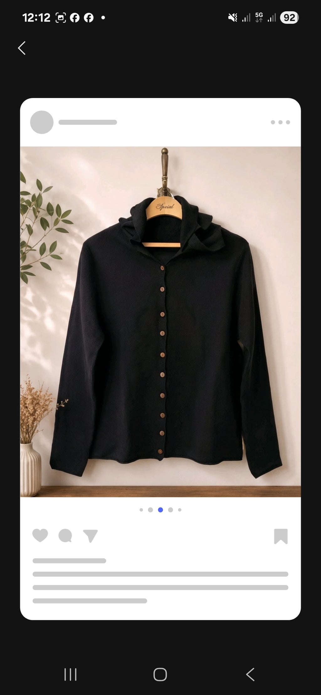 Damen Cardigan Schwarz mit Kapuze Strickjacke Knopfleiste Gr.S-M Hoodie Pullover