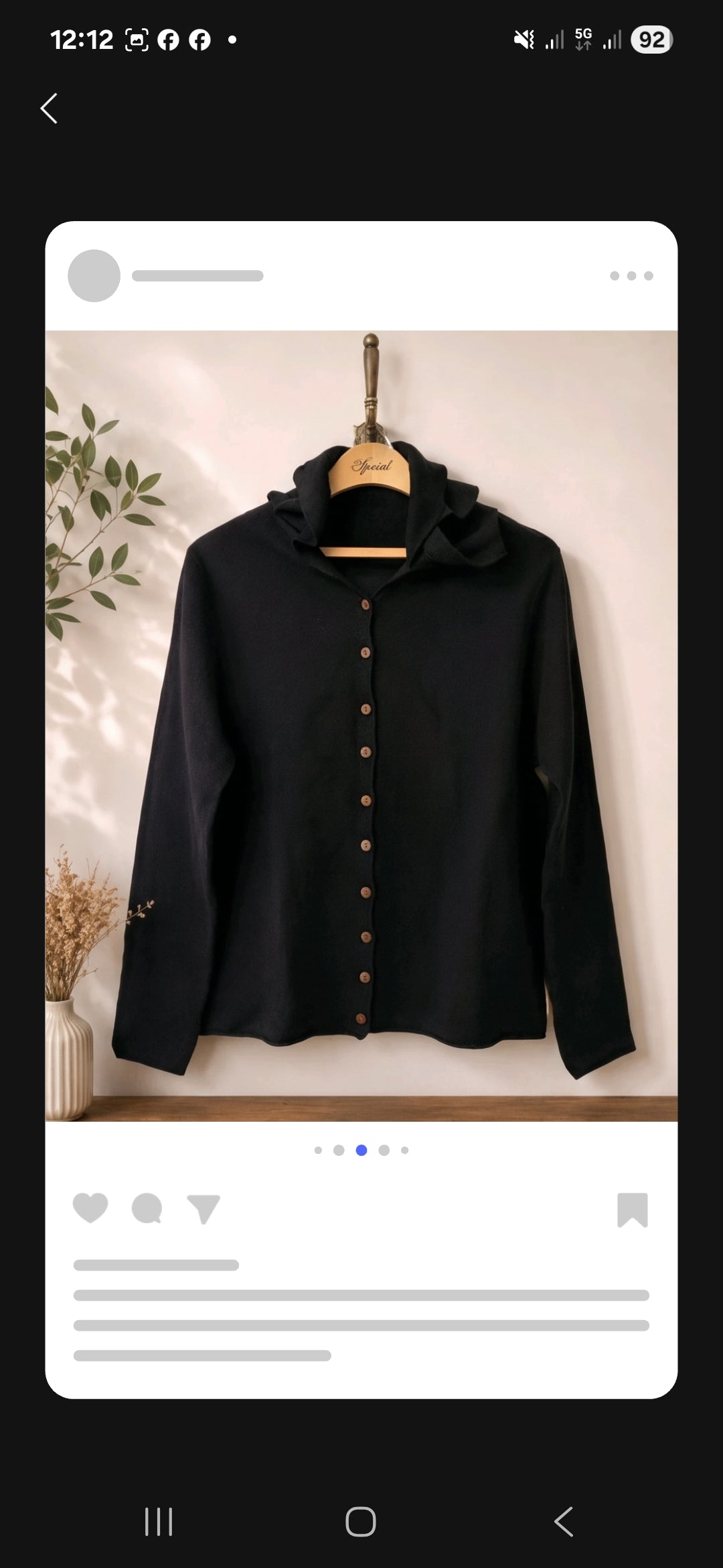Damen Cardigan Schwarz mit Kapuze Strickjacke Knopfleiste Gr.S-M Hoodie Pullover