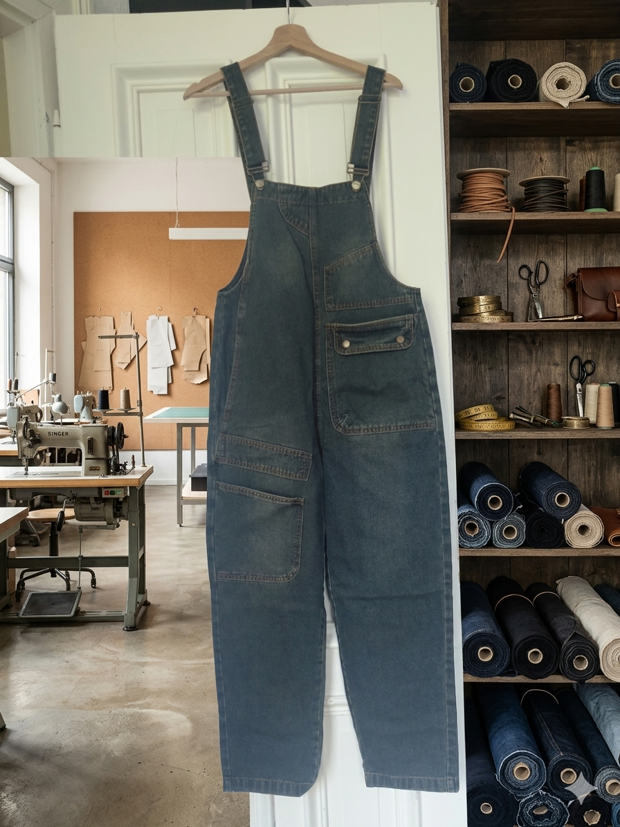 Trendige Damen Latzhose Denim Locker Freizeitlook, Sommer!