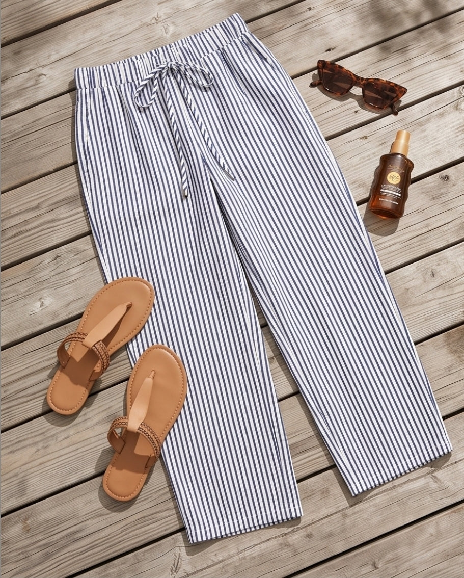 Damen Sommer-Shorts Gestreift – Lässiger Gerader Schnitt